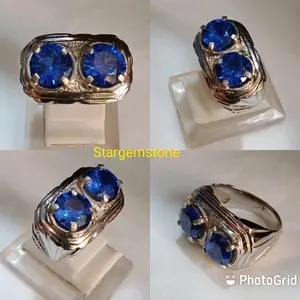 Cincin Batu permata King'Shafyire two Daimond Cutting