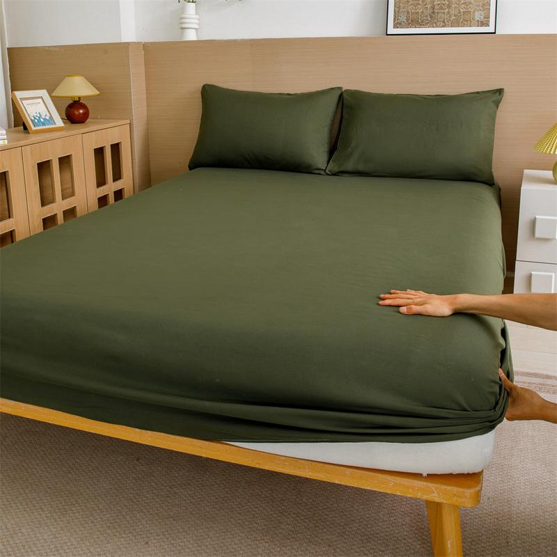 Product Introduction of Premium Quality Soft Fitted Bedsheet Pillowcase Separately Single/Super Single/Queen/King Size Pure Color Soft Breathable Bedsheet grey soft fitted sheet beige fade resistant skin-friendly sheets & pillowcases bedsheet  single size 22