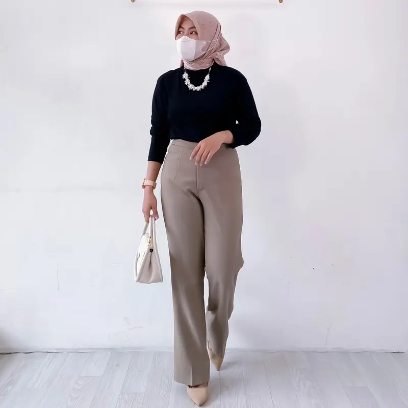 CUTBRAY PANTS | CELANA PANJANG WANITA HIGHWAISTED POLOS SIZE M L XL High Kancing 1