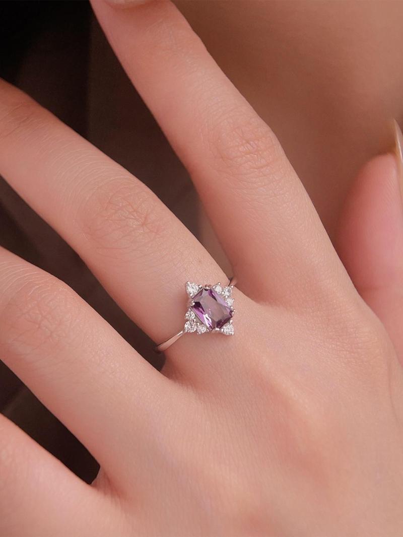Product Introduction of S925 Sterling Silver Artificial Crystal Ring, Fashion Accessories for Women & Girls, Trendy All-match & Exquisite Jewelry for Birthday Gift 3