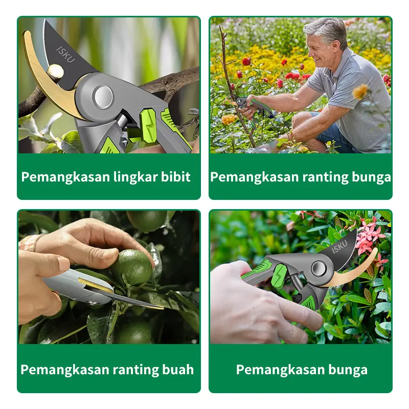 ISKU Gunting Dahan 8 Inch Dan Ranting Bunga Tanaman Gunting Kebun/Pruning Shears Alat Potong Dahan Gunting Tanaman 8