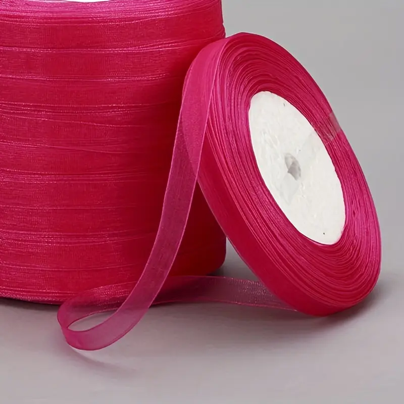 10mm (45 Meters/Roll) Organza Ribbon Packaging Christmas Party Home  Packaging Wedding Decorative Tapes Chiffon Ribbon wedding  centerpieces 8