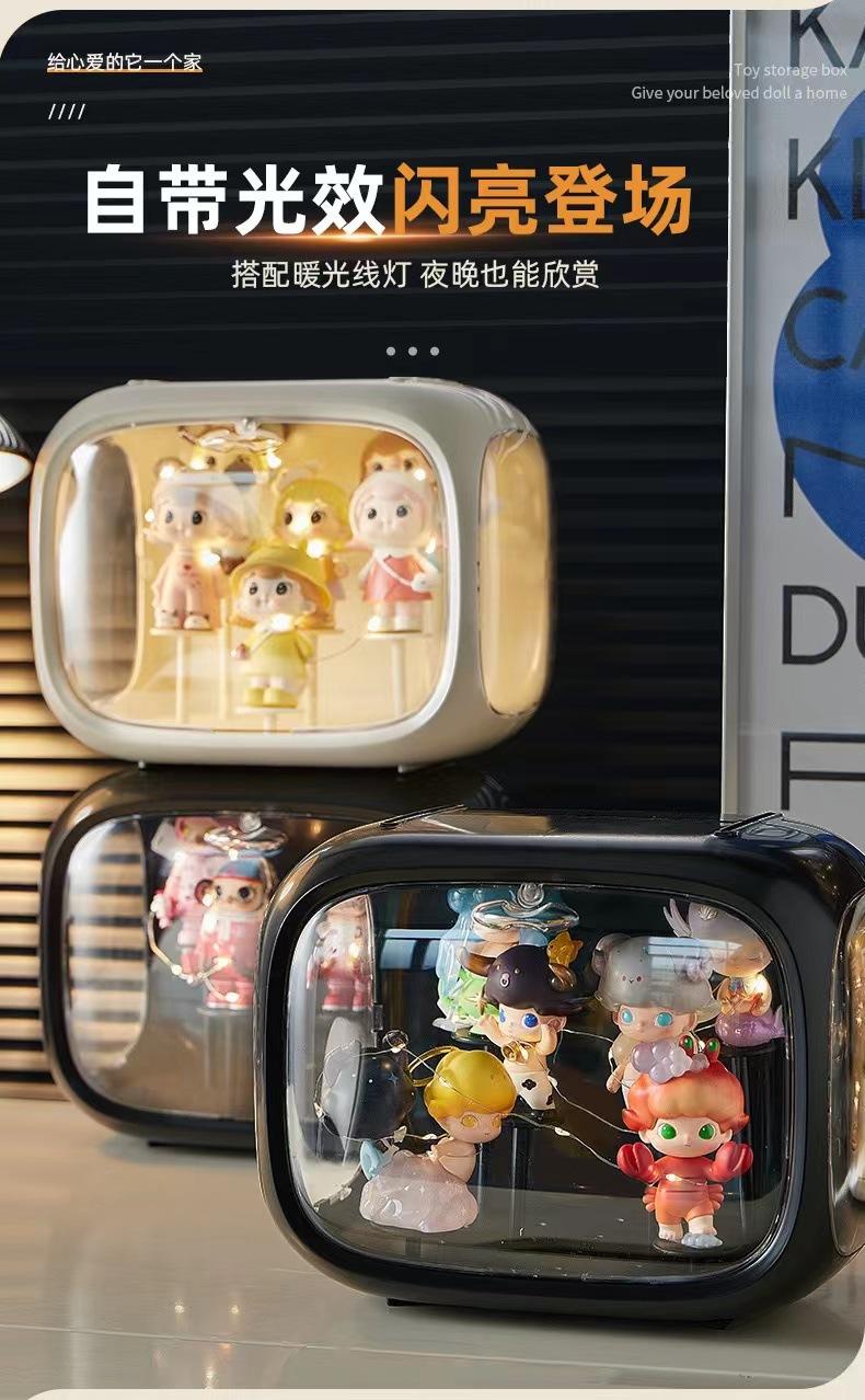 Product Introduction of Blind Box Figurine Storage Box with Light Desktop Display Stand Acrylic Cartoon Plastic Space Capsule 2