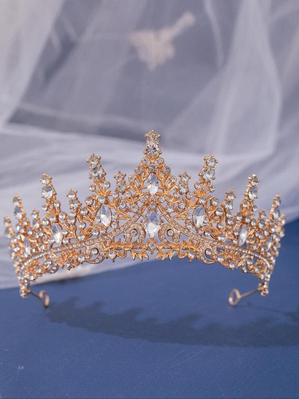 Wedding Crown Design for Women with Artificial Crystal, Rhinestone Princess Tiara for Women, Headband for Wedding Prom Bridal Party Costume 2