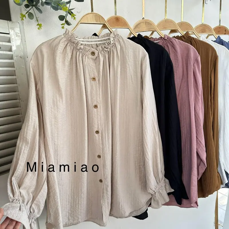 Naura Blouse Crinkle || Atasan wanita Ruffle neck  || Women shirt 6