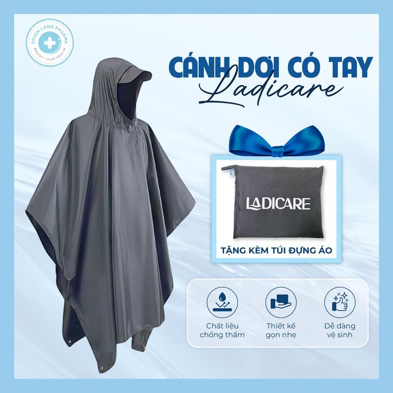 Áo mưa CÁNH DƠI LADICARE - Áo mưa vải da cá siêu bền phù hợp nam nữ đi xe máy