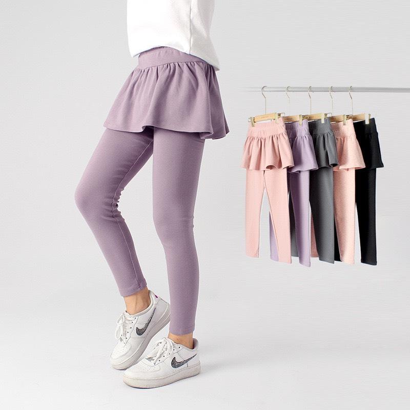 BST Quần Leg Liền Váy Trơn Màu, Chất Liệu Ấm Áp Giữ Nhiệt Tốt Co Dãn Cho Bé Gái - Mẹ Khoai Lúa 0