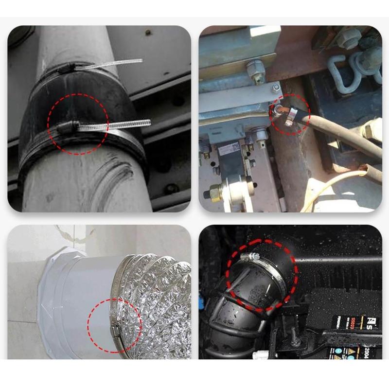 Product Introduction of Pipe Clamps 201 Stainless Steel Hose Clips Adjustable Drive Hose Clamps 13~95mm Water pipe Fastener Replacements 1/10Pcs 20