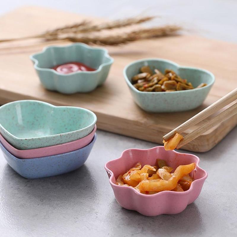 Đĩa Khai Vị, Đĩa Gia Vị, Bát Mini, Chất Liệu Rơm Lúa Mì Và PP Gia Dụng, Hình Trái Tim Và Hoa Thân Thiện Với Môi Trường, Đồ Dùng Nhà Bếp, Thích Hợp Cho Bộ Đồ Ăn, Nhẹ, Thân Thiện Với Môi Trường 0