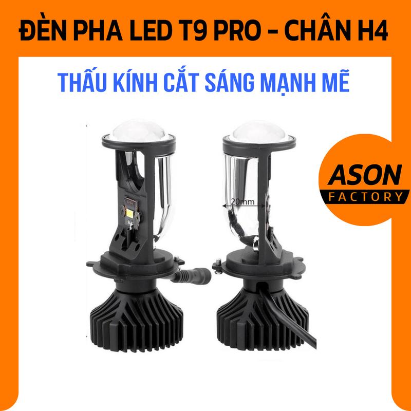 Đèn pha LED thấu kính T9 PRO 2024 bi cắt sáng dùng điện bình Phụ Tùng den phasieusang