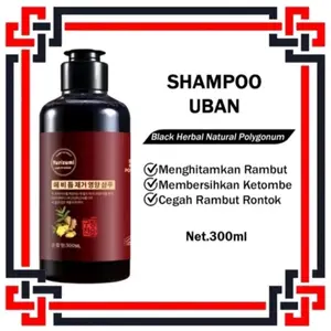Yurizumi Shampo Black Herbal Penyamar Rambut Dan Penghilang Uban Usia Muda Isi 300ml