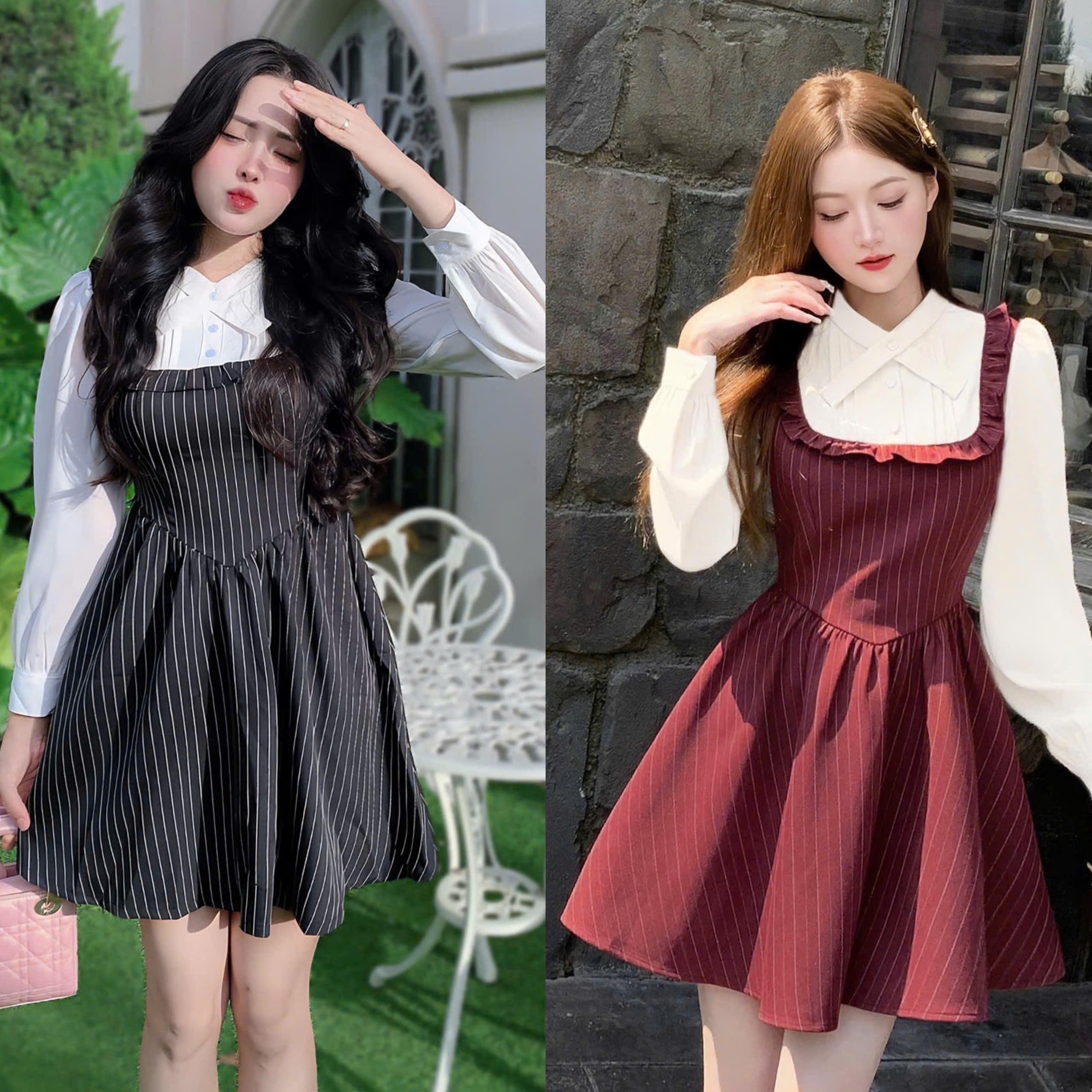 Váy Dự Tiệc Cổ Vuông Phối Lụa Vải Cotton Lạnh 40 - 95Kg Thời Trang Nữ Béo Xinh Shop - A.1422