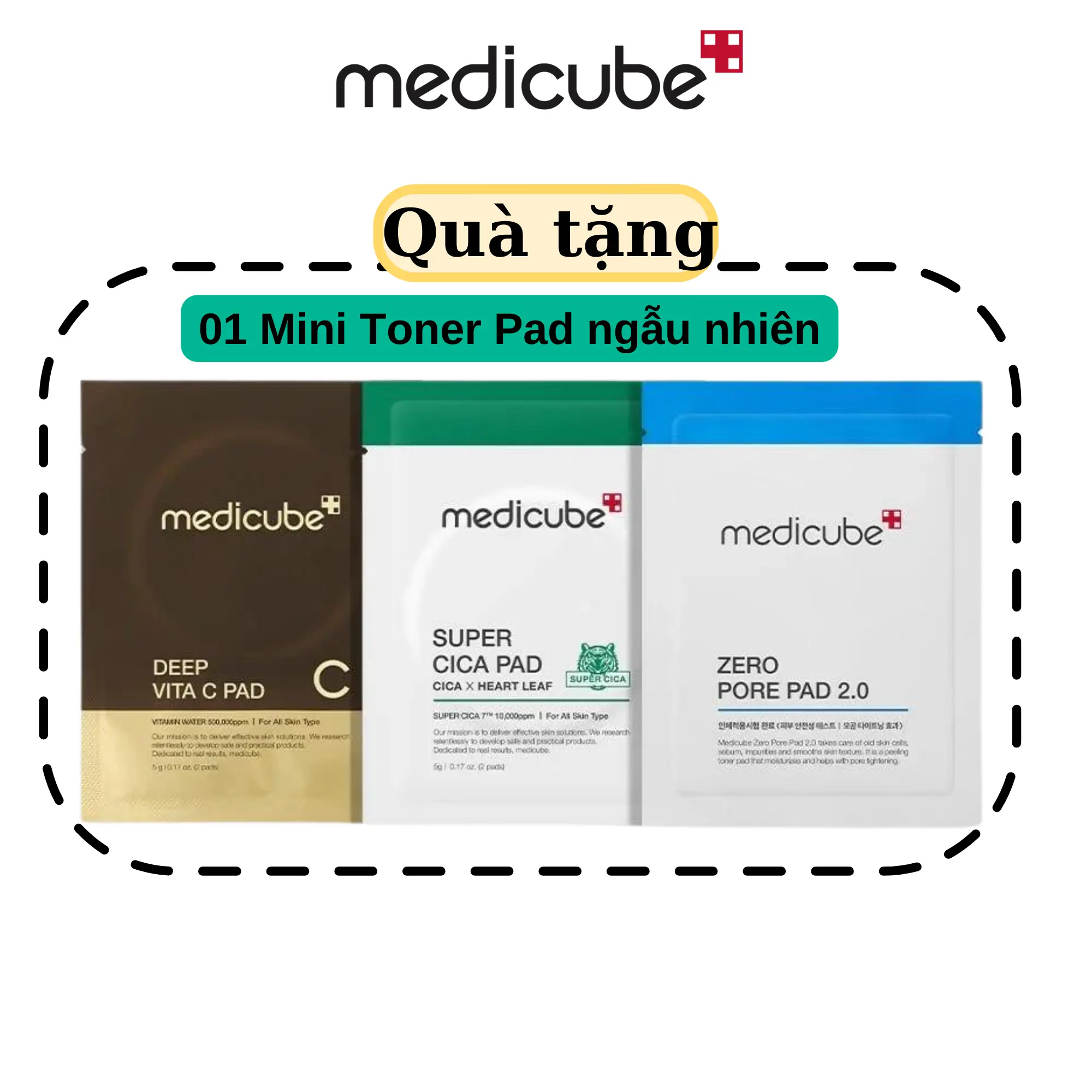 (Quà tặng không bán) 01 Mini Toner Pad hoặc Mặt nạ dưỡng da bất kỳ chính hãng Medicube Làm Đẹp Da Skincare Dưỡng Ẩm Da Dưỡng Da Mặt