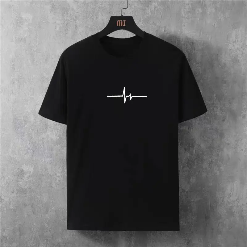 Kaos Distro Pria DETAK JANTUNG Kaos Oblong Pria Cotton Combed Atasan Tshirt Pria Kain Katun Sablon Logo Baju Anime Nyaman 0