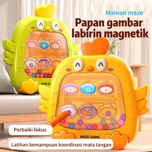 Mainan Labirin Ayam Magnetik - Edukasi Motorik Halus, Kognitif Anak & Puzzle Hewan Lucu untuk Perkembangan Balita