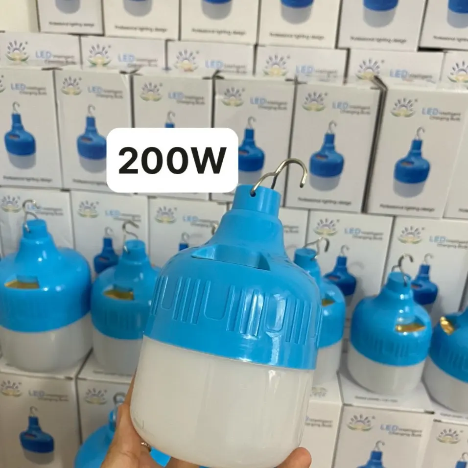 bóng đèn tích điện vinda công suất 200w bóng treo tích điện siêu tiện lợi nhỏ gọn (BH 12 Tháng)