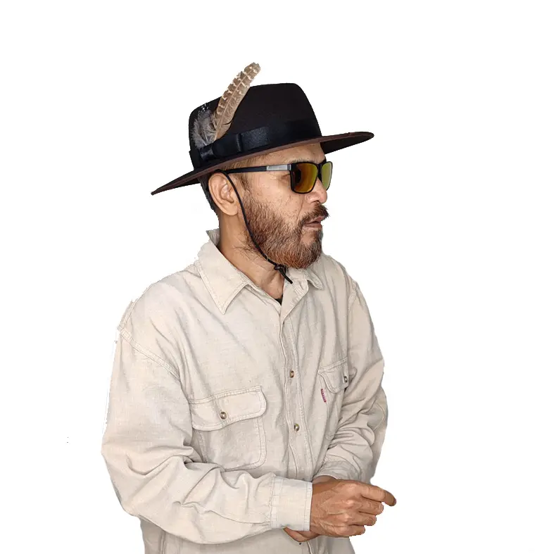 SLMNHAT TOPI FEDORA PIE HAT KOBOY BULU PHEASANT WARNA DARK BROWN UKURAN DEWASA PREMIUM HATS