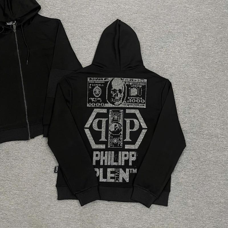 Áo hoodie Philipp plein vải nỉ bông ấm áp in kim tuyến hình tờ hf tờ tiền đầu lâu phong cách boy phố kiểu dáng unisex cho nam và nữ, áo khoác philip tờ tiền - MS0 Menswear Dài Tay hoodie  nam áo  hoodie áo  hoodie