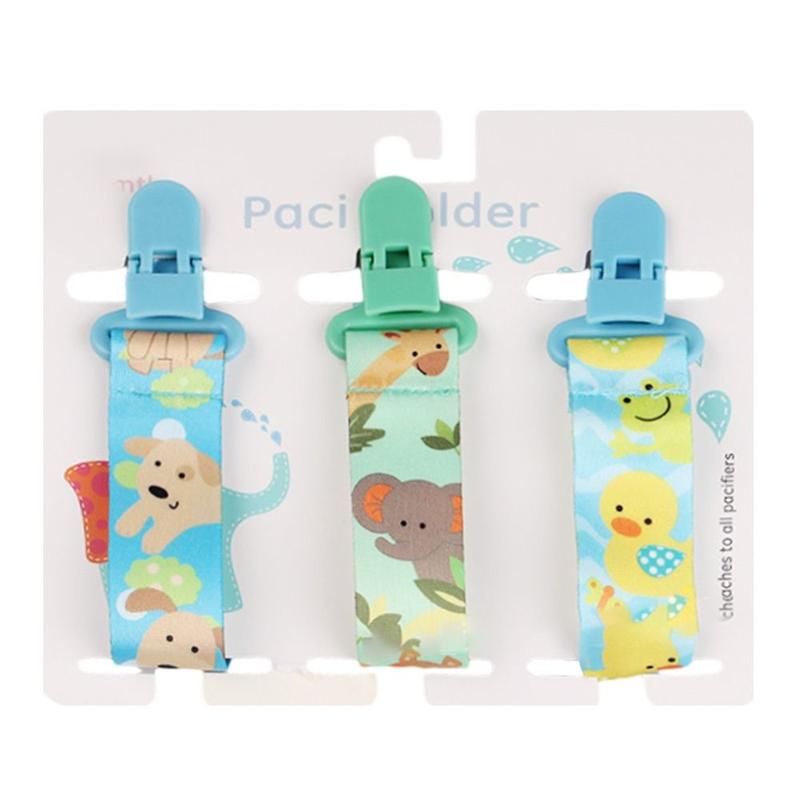 Product Introduction of 3PCs Portable Pacifier Chain Bracket Dummy Clips Soother Holder Baby Care Pacifier Chain Cartoon Print Safe Nipple Holder Travel 23