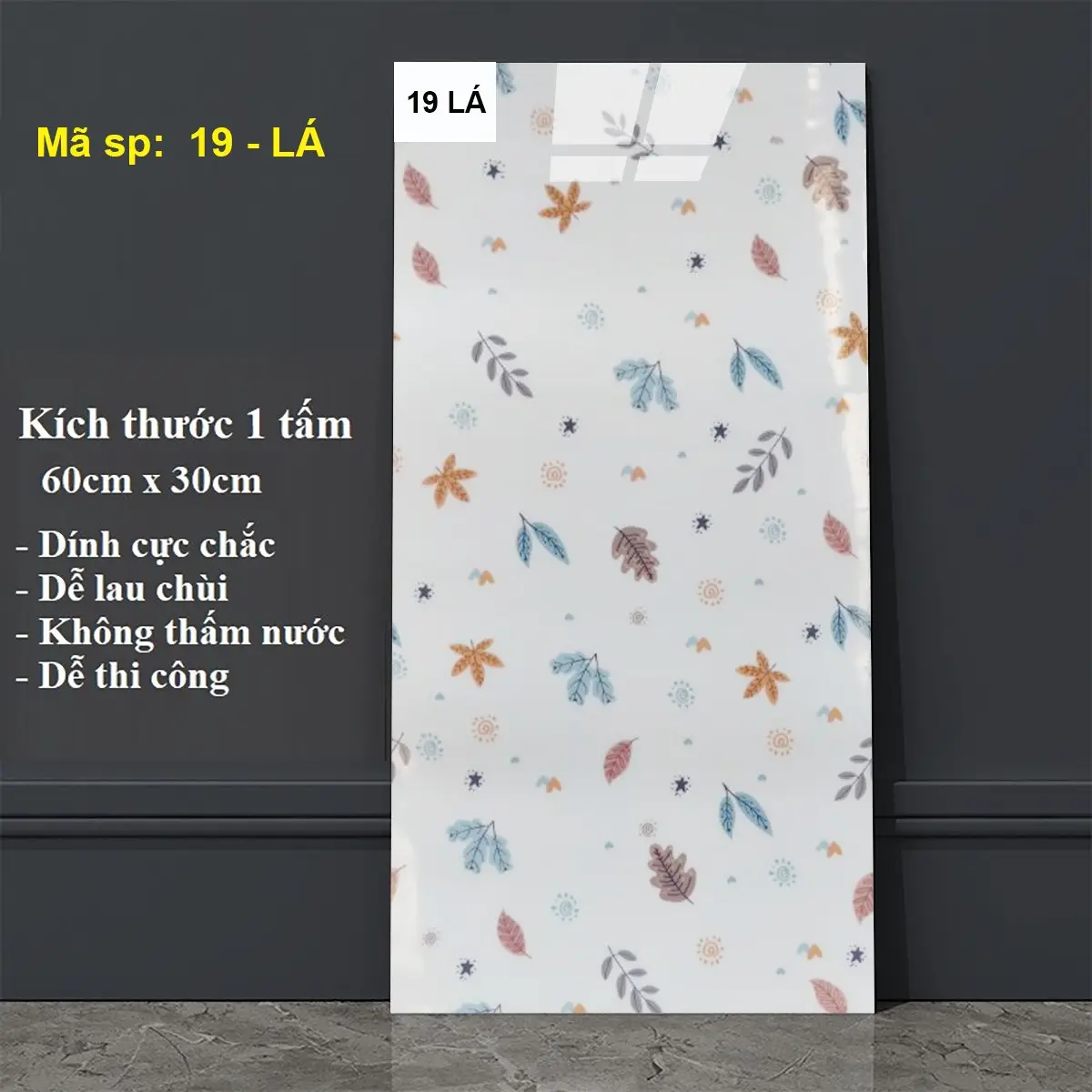 Combo 50 Tấm PVC 30x60cm Dán Tường Có Sẵn Keo Siêu Tiết Kiệm