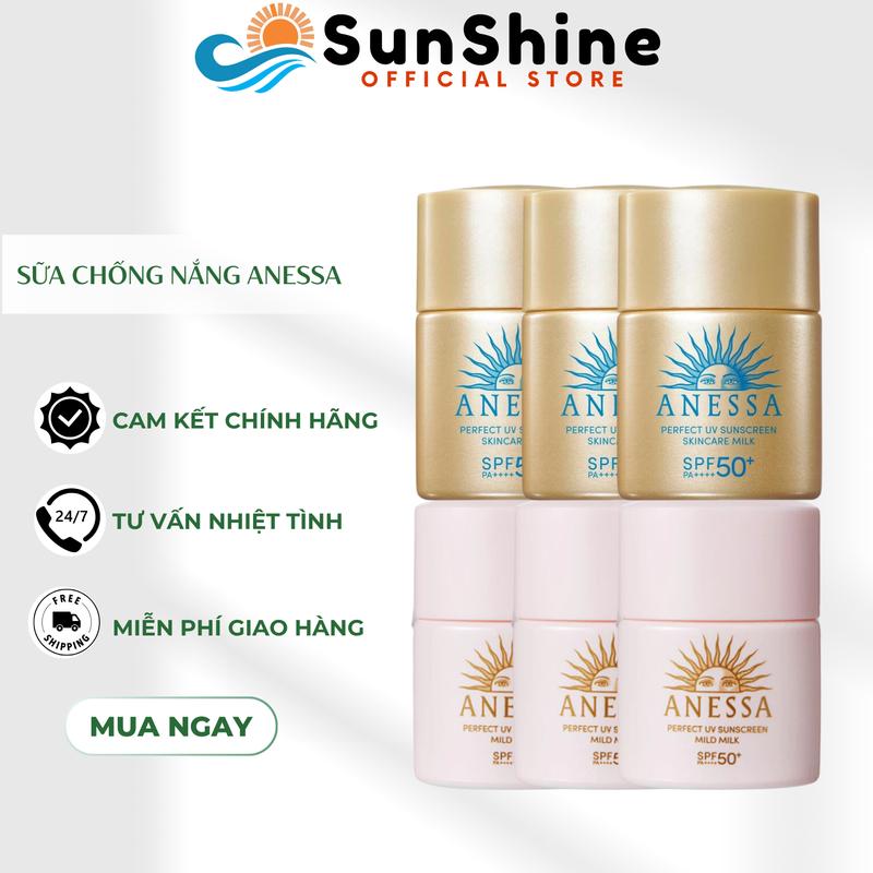 COMBO Sữa Chống Nắng Dưỡng Da Anessa Perfect UV Sunscreen  SPF50+ PA++++ 12ml