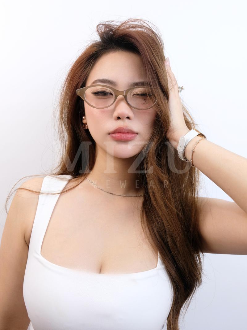 Product Introduction of Gọng Kính Nữ Dáng Oval MIZUEYEWEAR Phong Cách Y2K, Gọng Cận Chất Liệu Nhẹ Bền - "Nhi" 0