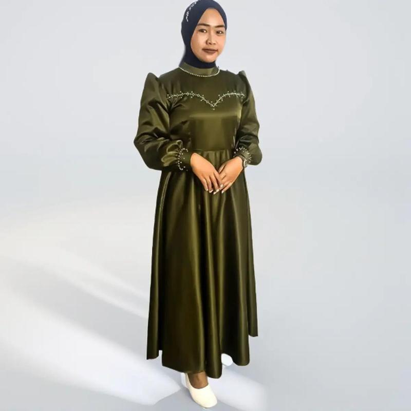 claudy dress satin premium - gaun pesta muslimah gaun kondangan dress wanita muslimah dress kondangan lamaran terlaris Nyaman 1