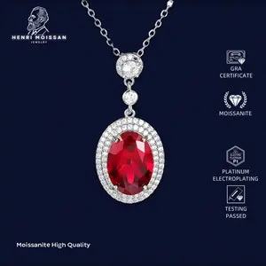 OS5-MN19 Kalung Wanita Henri Moissan Star Permata Garansi 1 Tahun Lapis 5 Layer Platinum Kalung Wanita Desain Mewah Elegan Simpel Moissan Star Asli For Gift birthday Hadiah Pasangan Cewek Wanita Perempuan Pria Laki laki Free Box N19