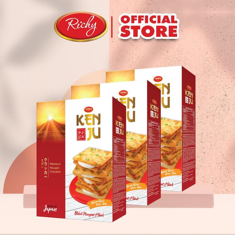 Combo 3 hộp bánh quy kenju kem dẻo 279gr Snack Ăn Vặt