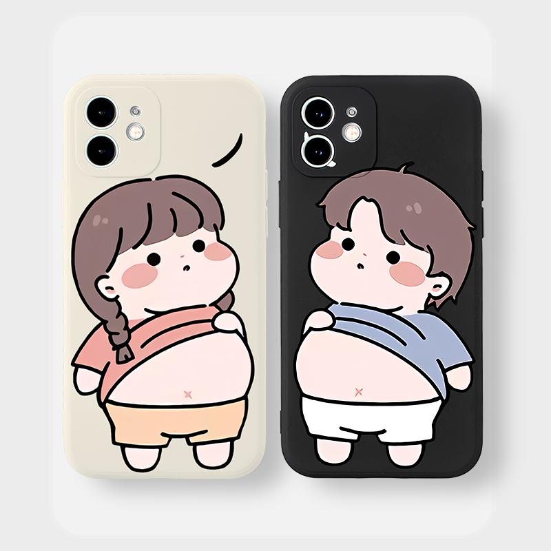  JURSUE Ốp lưng nam nữ cặp đôi dễ thương đẹp hoạt hình Anime độc lạ nghệ thuật ngộ nghĩnh chống sốc chống bẩn mềm cho iPhone 17 Air 16 15 14 13 12 11 PRO MAX SE 2020 X XR XS ip 8 7 Plus kute XYH913 