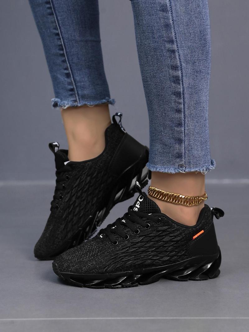 Product Introduction of Women's Fashionable Breathable Mesh Sneakers, Casual Comfortable Sports Running Shoes, All-match Round Toe Lace Up Low Top Sneakers for Daily Wear 3