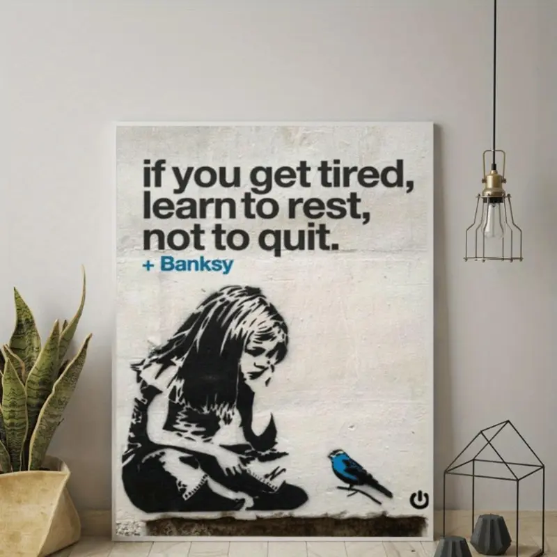 Graffiti Street Girl Pattern Unframed Painting, 1 Piece Slogan Graphic Wall Art, Modern Poster for Home Living Room Bedroom Wall Decor 1