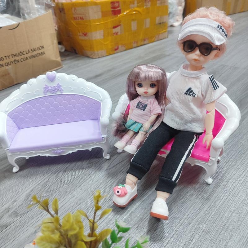 ghế sofa cổ điển dễ lắp đồ chơi nội thất nhà búp bê Toy 0