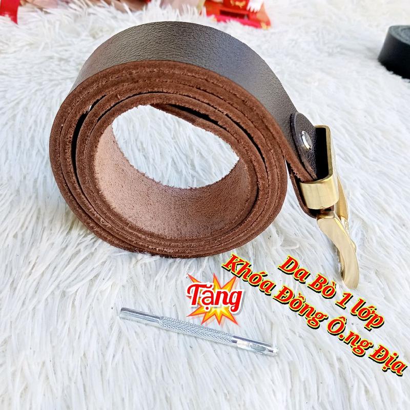 Thắt lưng Da Bò thật 1 lớp khóa Đồng { 013 } Giá Tốt ( T.ặng đinh đục lổ ) Nam 7
