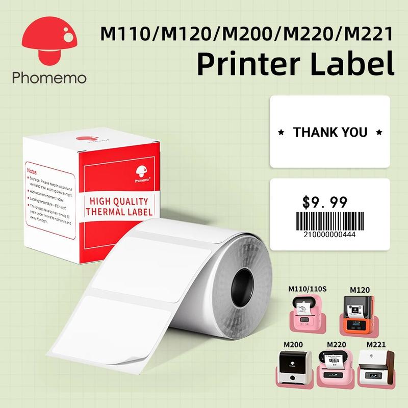 White Thermal Label Sticker For Phomemo M110/M200/M220/M221/M120/241BT ...