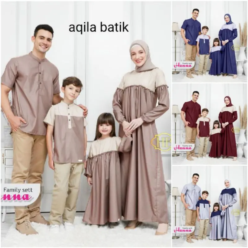 BEST SELLER COUPLE FAMILY FULL SET HANNA TERLARIS TERMURAH BAJU LEBARAN IDUL FITRI ADHA TERBARU Keluarga Muslim Gamis Dewasa Panjang Ibu Syari