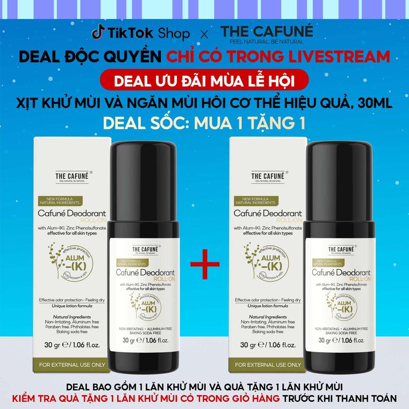 [DEAL ĐỘC QUYỀN THÁNG 12: MUA 1 TẶNG 1] Lăn Khử Mùi The Cafuné Deodorant Roll On 30ml