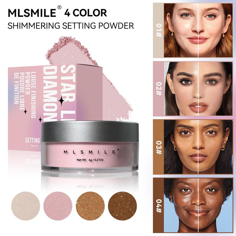 Product Introduction of Facial Makeup Set (4 Counts/set), Moisturizing Primer & Long Lasting Waterproof Foundation & Shimmering Setting Powder, Makeup Set for Beginners 6