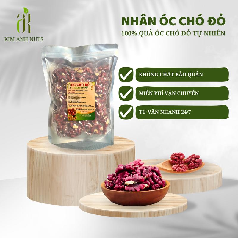 Nhân óc chó đỏ Kim Anh Nuts, hạt óc chó tách vỏ Mỹ hạt ngũ cốc dinh dưỡng cho bà bầu Food Ăn Vặt