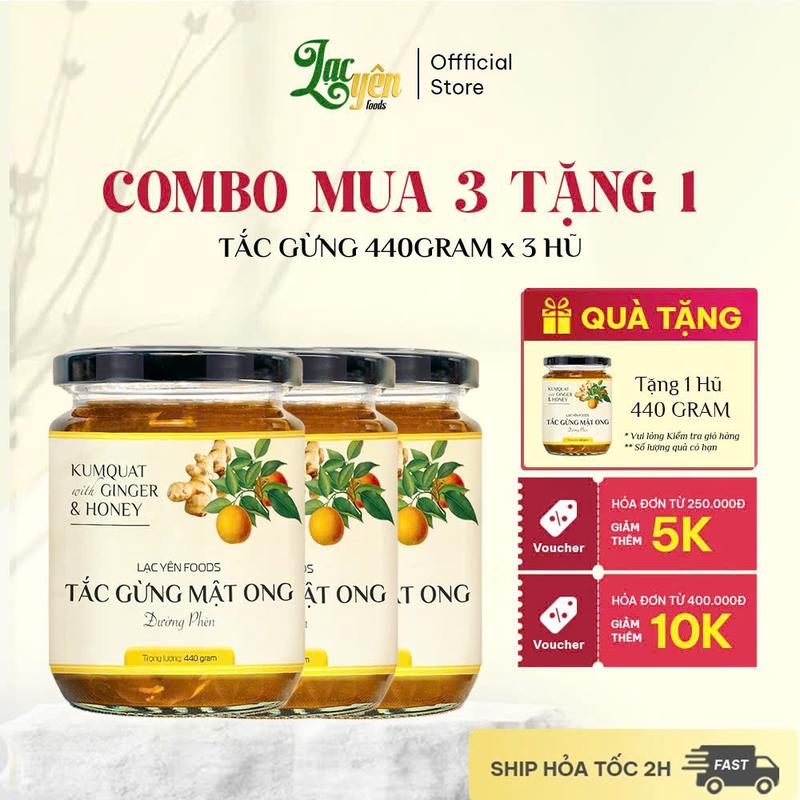 [Combo 3 Hũ Tắc Gừng Mật Ong Đường Phèn] Hỗ Trợ Giải Cảm, Đẩy Lùi Ho, Đau Rát Cổ Họng, Khàn Tiếng, Ho Có Đờm, Không Chất Bảo Quản
