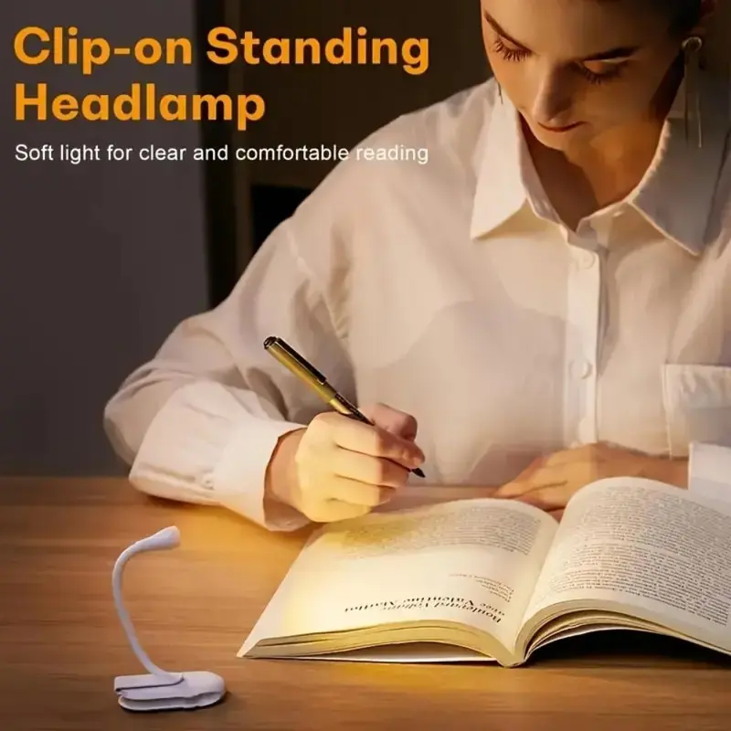 Portable Bookmark Light, Rechargeable LED Reading Light, Clip-on Night  Light, Bed Reading Eye Protective Light, Book Lights, Cozy Lighting, Reading Concentration Lamp, Lights Bedroom, Lighting 3