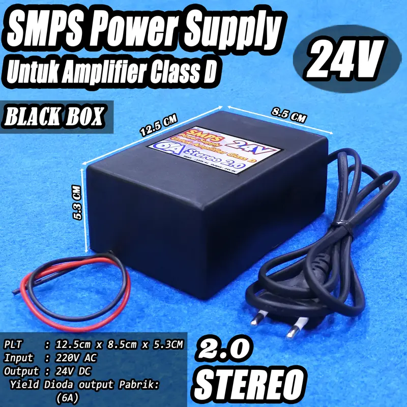 SMPS Adaptor Power Supply 24V 6A CT dan 24V 6A Non CT Cocok untuk Ampli Class D 2
