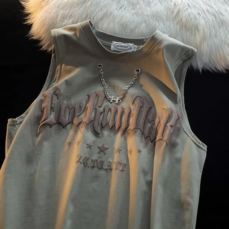 Áo Vest Hiphop, Phong Cách Đường Phố Cao Cấp Mỹ, Thương Hiệu Thời Trang Mùa Hè Của Nam Giới, Hợp Xu hướng, Không Tay Và ngắn Tay, Thiết Kế Đẹp, Thích Hợp Cho Giới Trẻ, Chất Liệu PU, Áo Ghi Lê Đẹp Trai 0