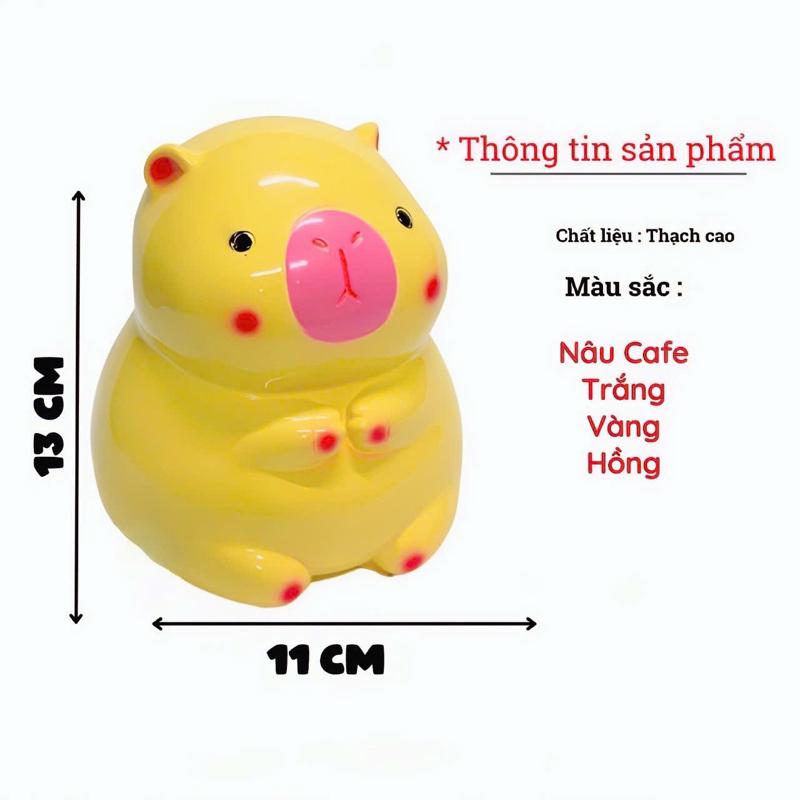  Ống heo tiết kiệm capibara size 13cm lỗ tròn cute dễ thương heo đất lợn đất   tiết kiệm tiền heo đất 