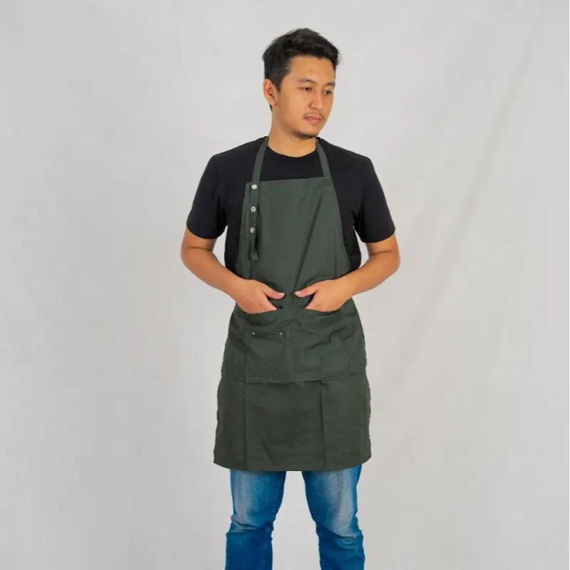 APRON MASAK KOREAN STYLE BAHAN DRILL Dapat disesuaikan Hitam - Shop ...