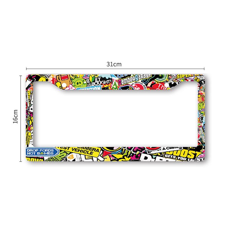 Spot Goods COD  Universal 1PCS ABS US Car License Plate Frame Cover JDM Nightkids Speedhunter Number Plate Holder 2