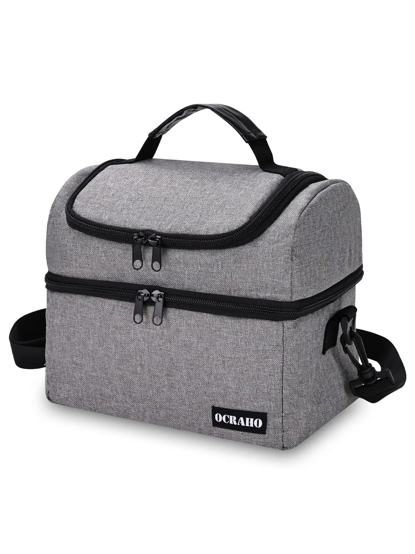 Double Layer Insulated Cooler Bag, Portable Large Capacity Lunch Bag, Durable Lunch Bag for Beach, Picnic, School, Office, Travel