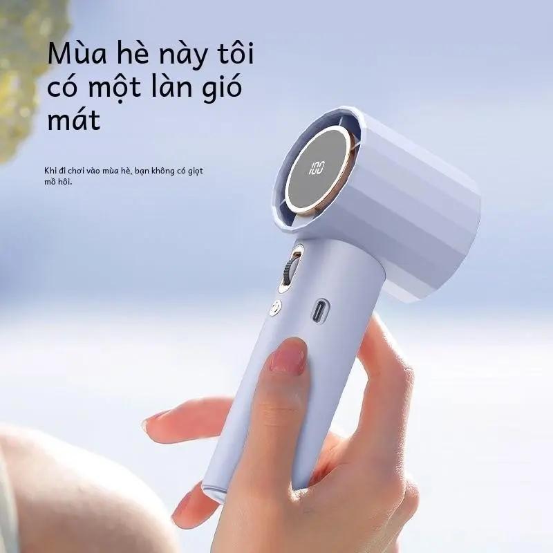 Quạt Cầm tay, 435646 Quạt tích điện mini có đế 100 tốc độ gió N9 có sạc đi kèm dây sạc bảo hành