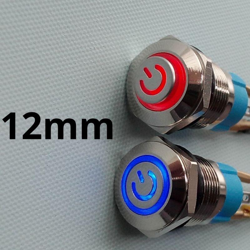 Công tắc inox 12mm có LED - Nút nhấn giữ, nhấn khoá, giữ trạng thái. 5