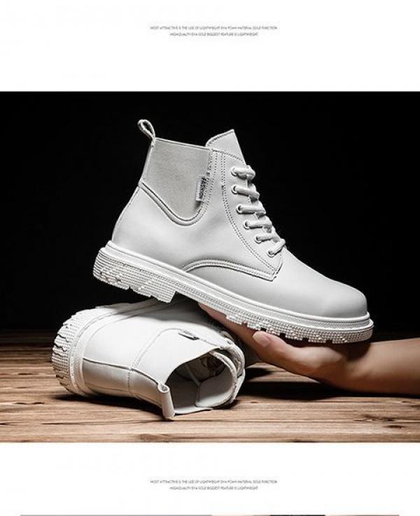 Product Introduction of Giày Nam, Cổ Cao Và Cổ Cao, Màu Trắng, Cỡ Nhỏ 35, Boot Công Nhân, Cỡ 38, Thích Hợp Cho Mùa Thu Và Mùa Đông, Bốt Da Tạo Mẫu Tóc, Bốt Martin, Cho Nam 21